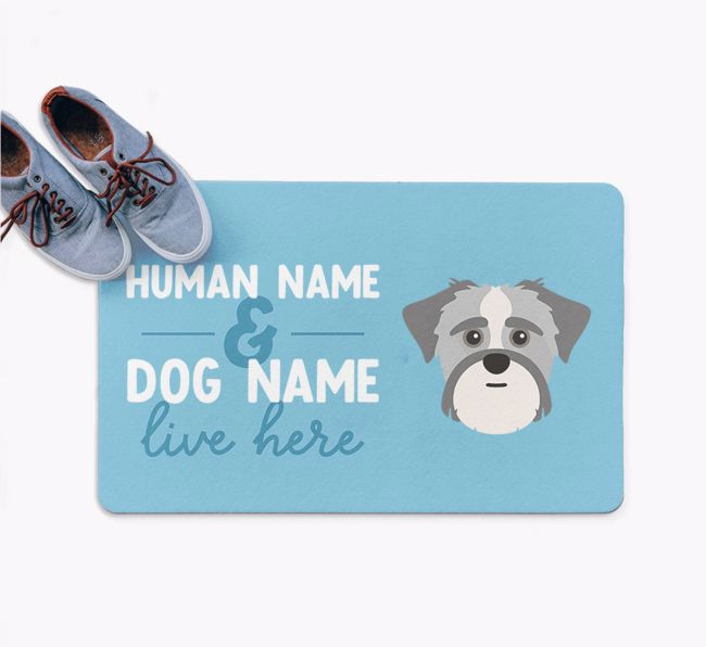 Human & Dog Live Here: Personalized {breedFullName} Doormat